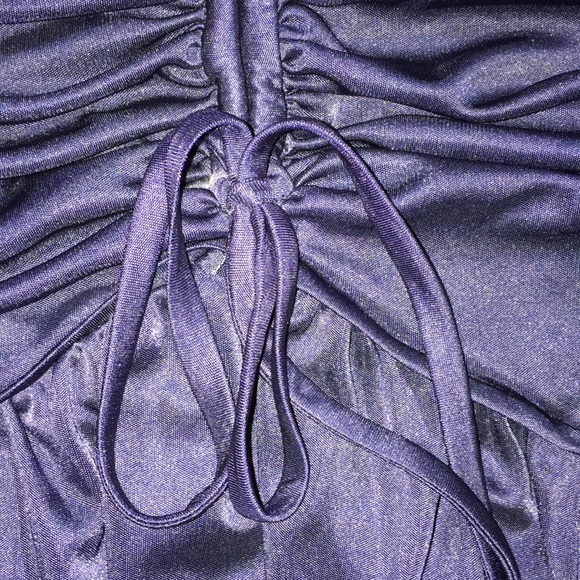 Halston Heritage NWT Navy Shirred Midi Dress - Picture 5 of 7